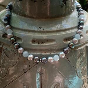 Honora Necklace 18 Inches Sterling Silver, Freshwater Pearls and Quartz
